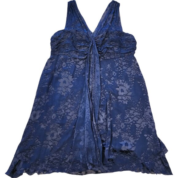 R+M Richards Purple Silk Blend Dress Floral Whimsigoth Witchy Size 22W - Picture 3 of 9